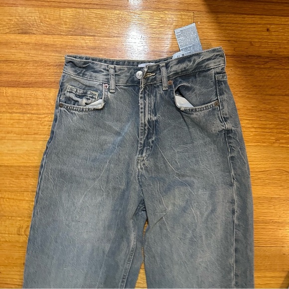 Zara wide-leg jeans with a high waist and raw hem size 4 (a3 - Picture 13 of 13